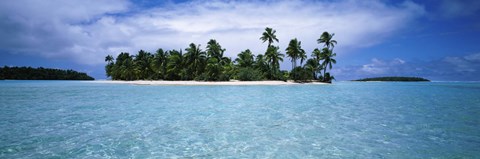 Framed Clouds over an island, Aitutaki, Cook Islands Print