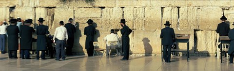 Framed People praying at Wailing Wall, Jerusalem, Israel Print