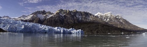 Framed Lago Grey and Grey Glacier with Paine Massif, Torres Del Paine National Park, Magallanes Region, Patagonia, Chile Print