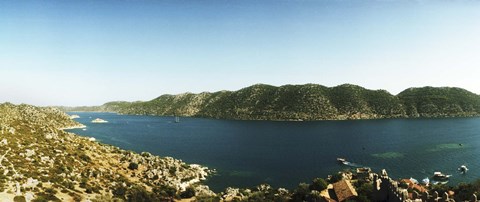 Framed Mediterranean Sea at Kekova, Lycia, Antalya Province, Turkey Print