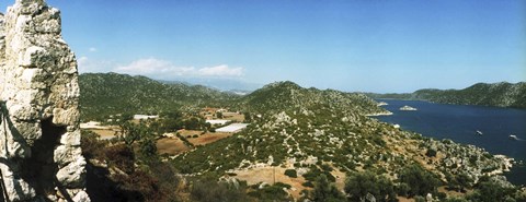 Framed Aerial view from the Byzantine Castle, Kekova, Lycia, Antalya Province, Turkey Print