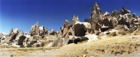 Framed Landscape with the caves and Fairy Chimneys, Cappadocia, Central Anatolia Region, Turkey Print