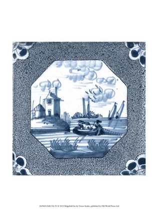 Framed Delft Tile IV Print