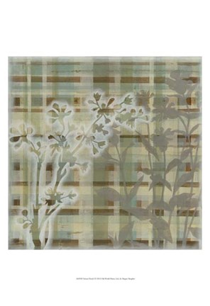 Framed Tartan Floral I Print