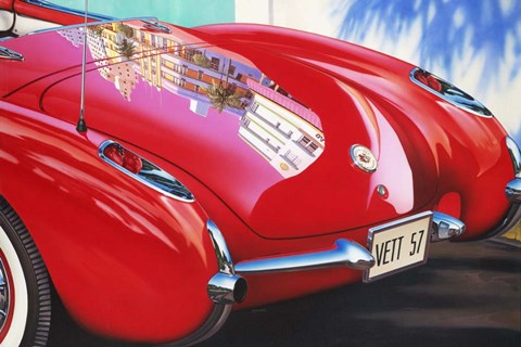 Framed &#39;57 Corvette Print