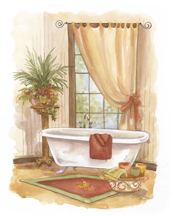 Framed Watercolor Bath in Spice II Print