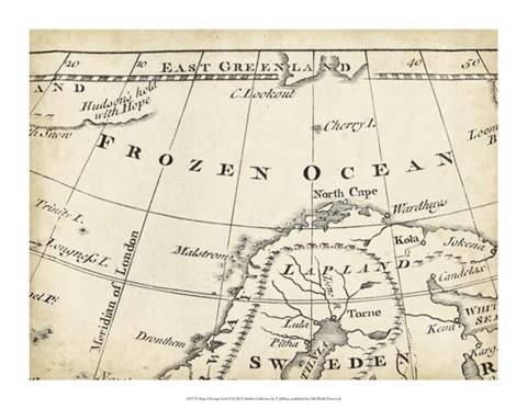 Framed Map of Europe Grid II Print