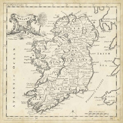 Framed Map of Ireland Print