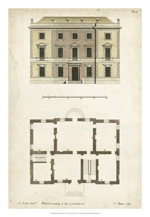 Framed Design for a Building I Print