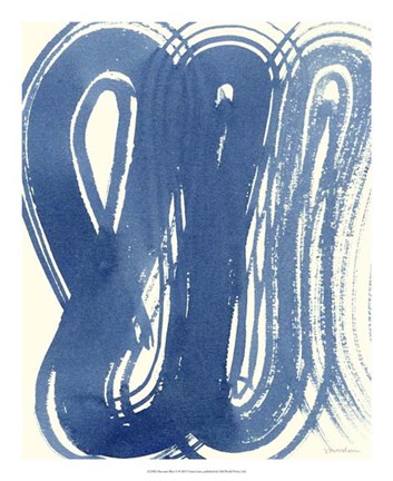 Framed Macrame Blue V Print