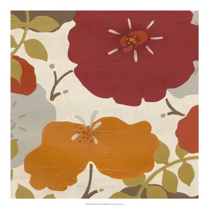 Framed Hibiscus Fresco II Print