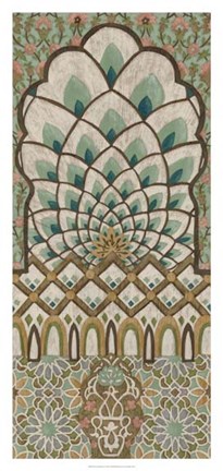 Framed Peacock Tapestry I Print