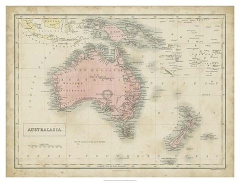 Framed Map of Australia Print