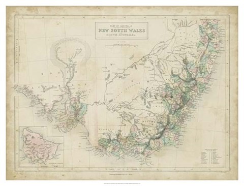 Framed Map of New South Wales Print
