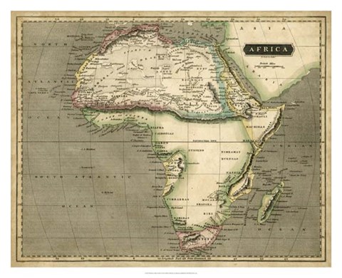 Framed Thomson&#39;s Map of Africa Print