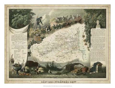 Framed Atlas Nationale Illustre V Print