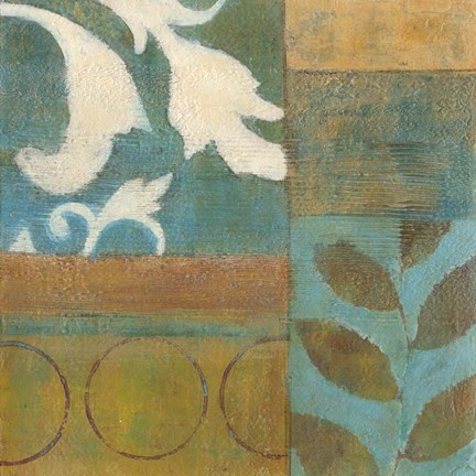 Framed Bronze Leaf Quadrant I Print