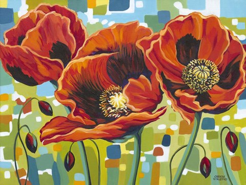 Framed Vivid Poppies III Print