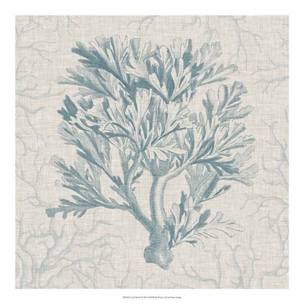 Framed Coral Motif I Print