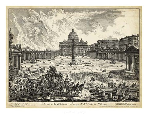 Framed Veduta della Basilica di S.Pietro Print