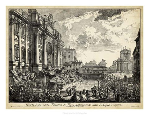 Framed Veduta della Vasta Fontana di Trevi Print