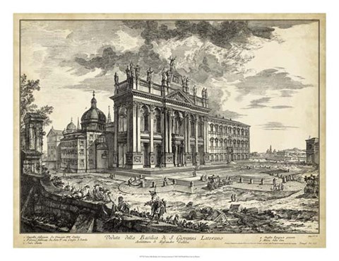 Framed Veduta della Basilica di S. Giovanni Laterano Print