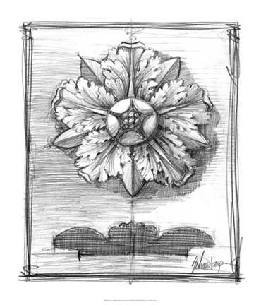 Framed Non-Embellished Decorative Ornament II Print