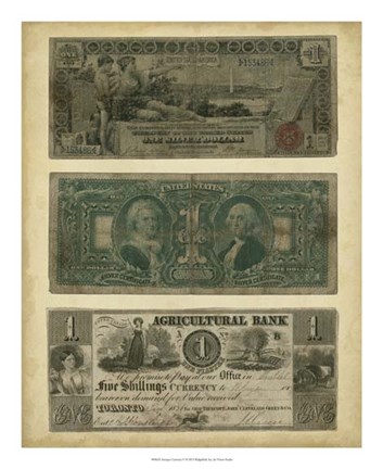 Framed Antique Currency V Print