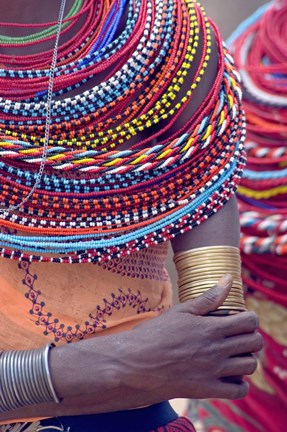 Framed Samburu tribal beadwork Print