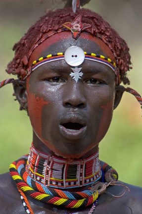 Framed Portrait of a Samburu tribal Print