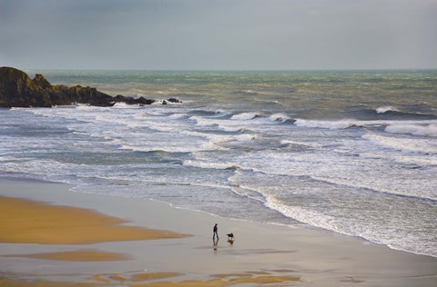 Framed Bunmahon Strand, The Copper Coast, County Waterford, Ireland Print