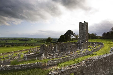 Framed Remains of the Church on St Patrick&#39;s Hill, Slane, Co Meath, Ireland Print