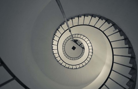 Framed Spiral staircase in a lighthouse, Cabo Santa Maria Lighthouse, La Paloma, Rocha Department, Uruguay Print