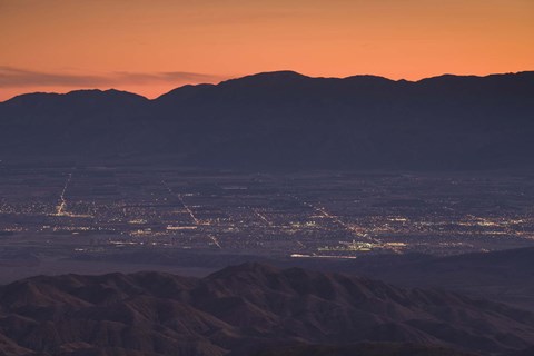 Framed Coachella Valley and Palm Springs from Key's View, Joshua Tree National Park, California, USA Print