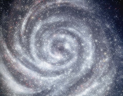 Framed Space, swirling galxy Print