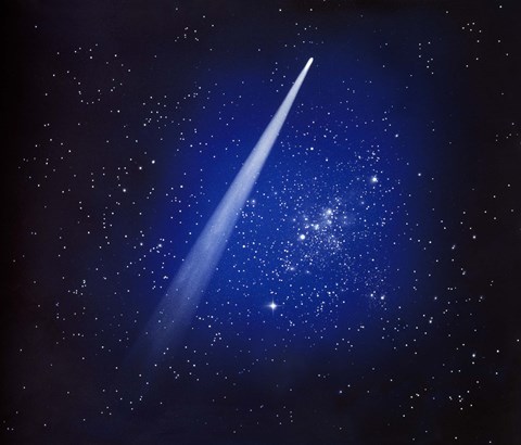 Framed Space, Comet and stars Print