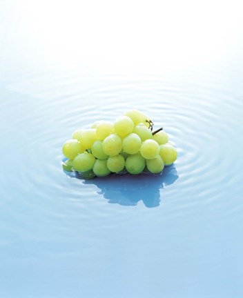 Framed Bunch of Grapes Floating On Water Print