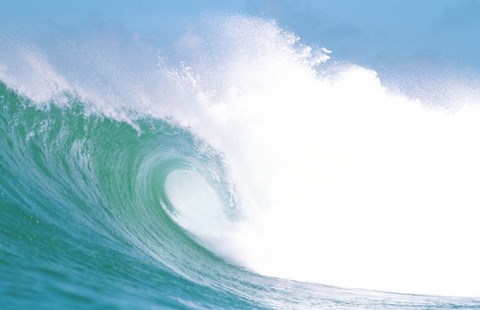 Framed Huge Waves in Ocean Print