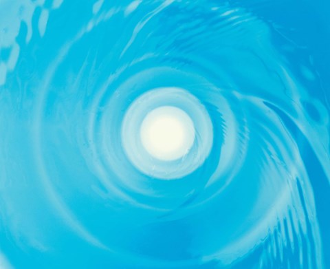 Framed Swirling Water in Blue, Full Frame Print