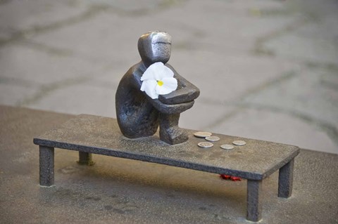 Framed Close-up of Iron Boy statue, Gamla Stan, Stockholm, Sweden Print