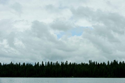 Framed Clouds over a Lake at Dawn, Lake Almanor, California Print