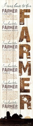 Framed I Was Born to be a Farmer - White Print