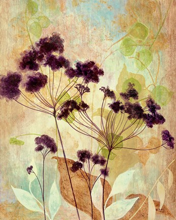 Framed Plum Silhouette I Print