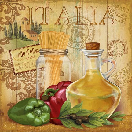 Framed Italian Kitchen II Print