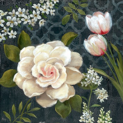 Framed Midnight Garden I Print