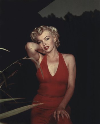 Framed Marilyn Monroe 1954 Red Dress Print