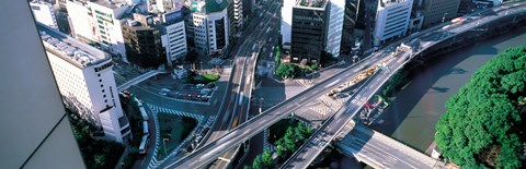 Framed Aerial Akasaka Tokyo Japan Print