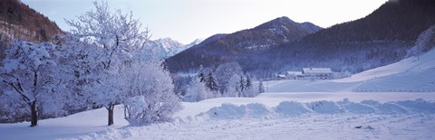 Framed Winter in Ramsau Germany Print