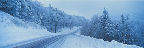 Framed Winter road NH USA Print