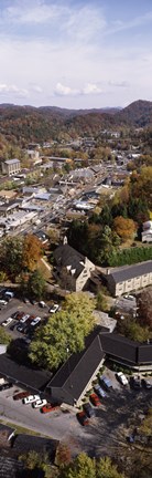 Framed High angle view of a city, Gatlinburg, Sevier County, Tennessee Print